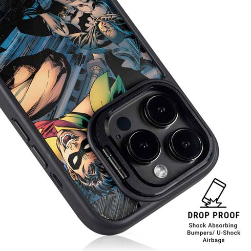 DC Comics Batman All Star Batman & Robin, The Boy Wonder ( Batman & Robin in Action) By Jim Lee iPhone 14 Pro Kickstand Case
